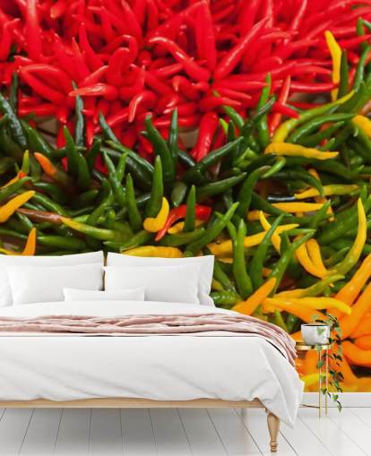 Red, Yellow and Green Chillis Wallpaper