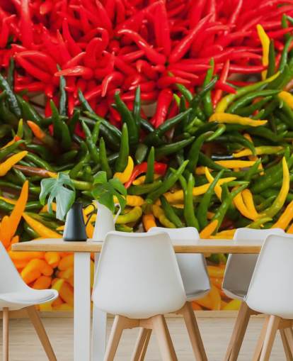 Röd, gul och grön Chillis Bakgrund