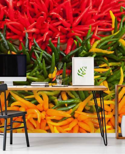 Red, Yellow and Green Chillis Wallpaper
