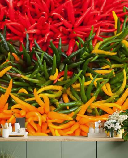 Röd, gul och grön Chillis Bakgrund