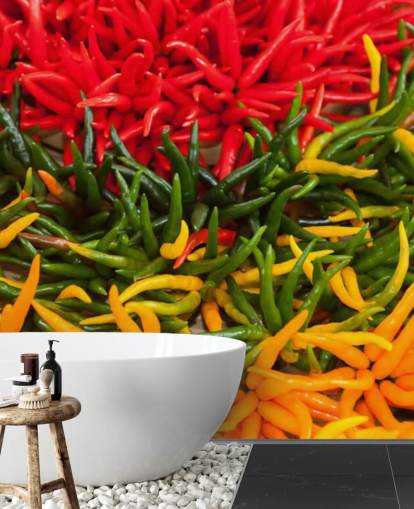 Punainen, keltainen ja vihreä Chillis Taustakuva Punainen, keltainen ja vihreä Chillis Taustakuva