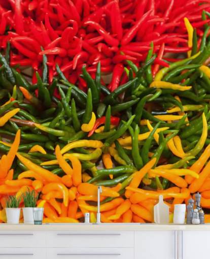 Red, Yellow and Green Chillis Wallpaper Red, Yellow and Green Chillis Wallpaper