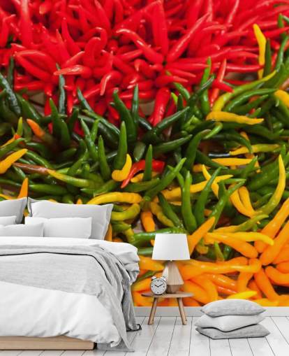 Röd, gul och grön Chillis Bakgrund