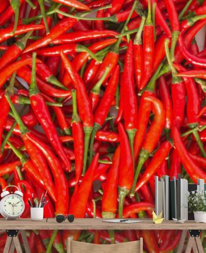 Hete Chilli Peppers Behang