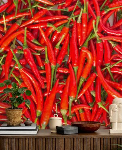 Hete Chilli Peppers Behang Hete Chilli Peppers Behang