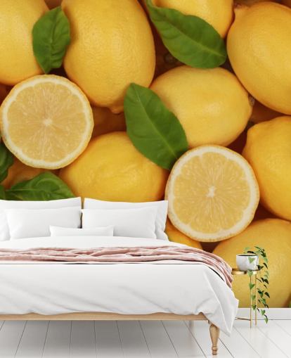 gelbe Zitronentapete namens Zesty Lemons für Küchen gelbe Zitronentapete namens Zesty Lemons für Küchen