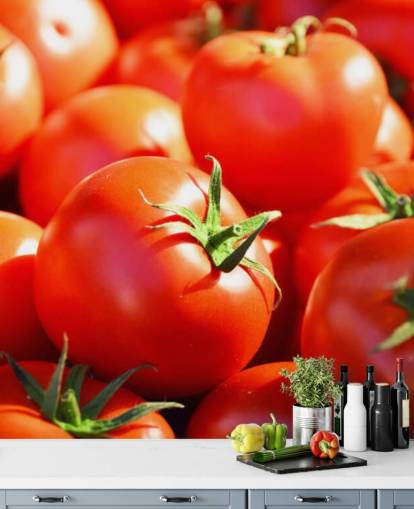 close-up van sappige tomaten behang close-up van sappige tomaten behang