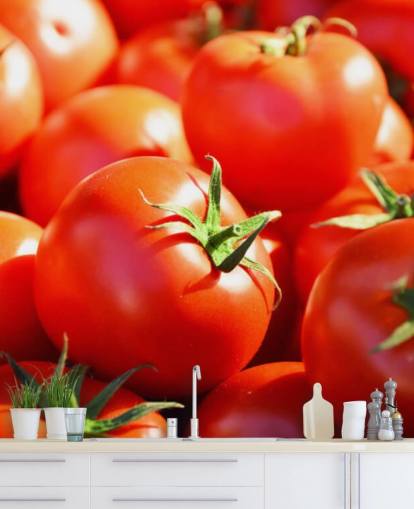 close-up van sappige tomaten behang
