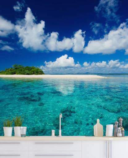 Papier Peint Eaux Bleues et Petites îles tropicales