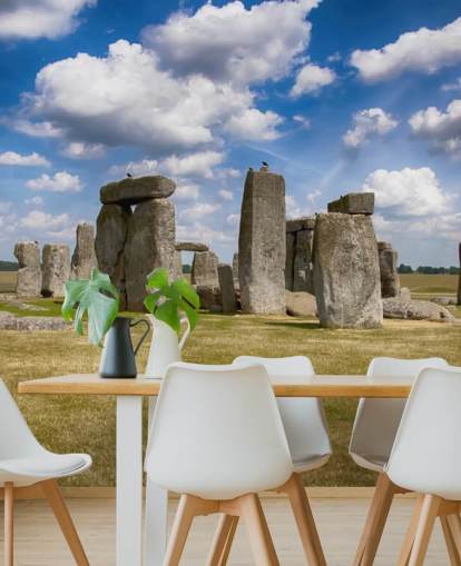 Stonehenge op een zonnige dag behang muurschildering