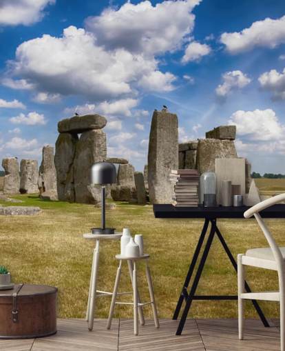 Stonehenge på en solrik dag Bakgrunn Mural