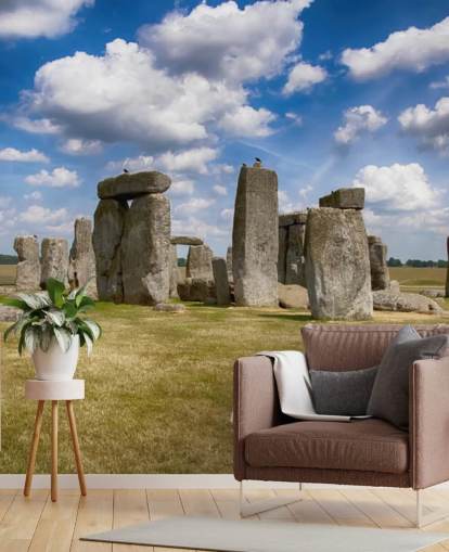 Stonehenge aurinkoisena päivänä taustakuva seinämaalaus