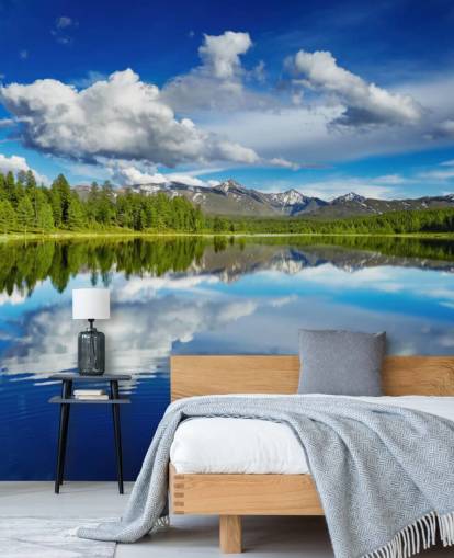 Forest By Lake Wall Mural