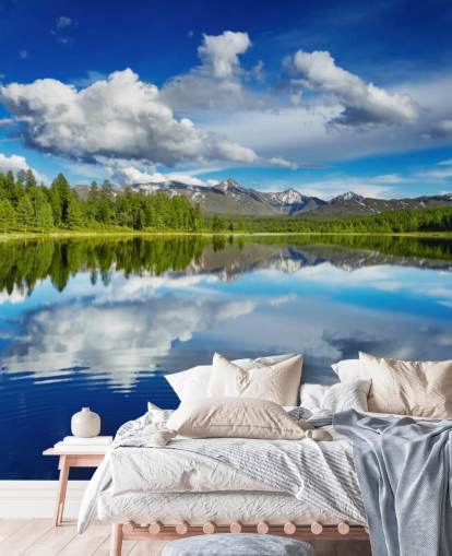 Forest By Lake Wall Mural