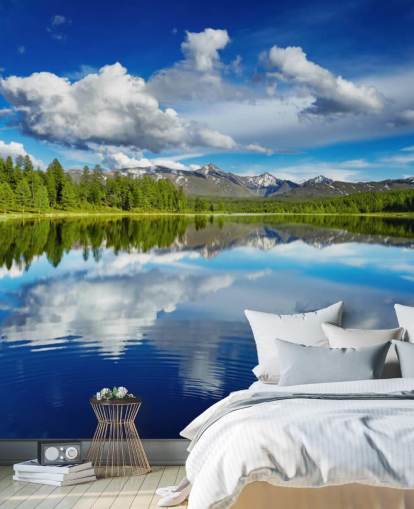 Forest By Lake Wall Mural