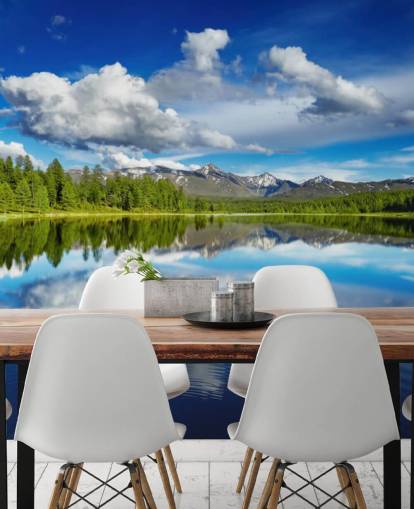 Forest By Lake Wall Mural Forest By Lake Wall Mural