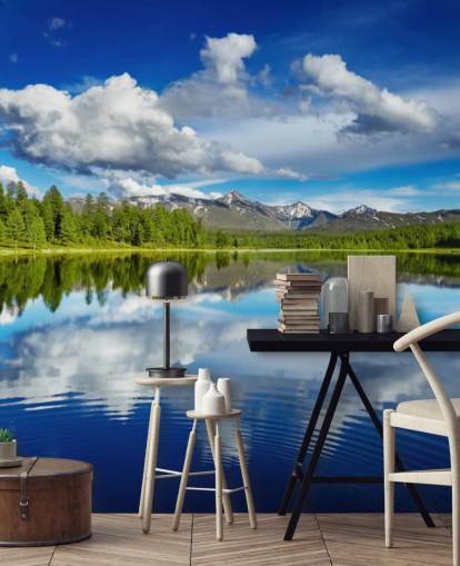 Forest By Lake Wall Mural Forest By Lake Wall Mural