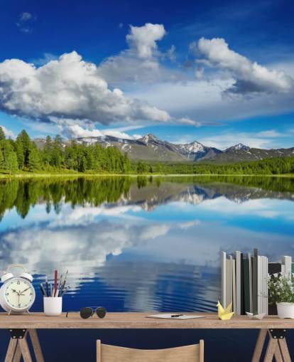 Forest By Lake Wall Mural