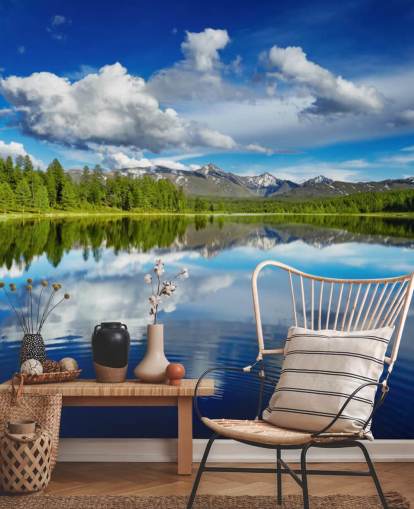 Forest By Lake Wall Mural Forest By Lake Wall Mural