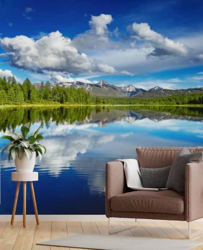 Forest By Lake Wall Mural