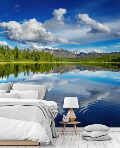 Forest By Lake Wall Mural