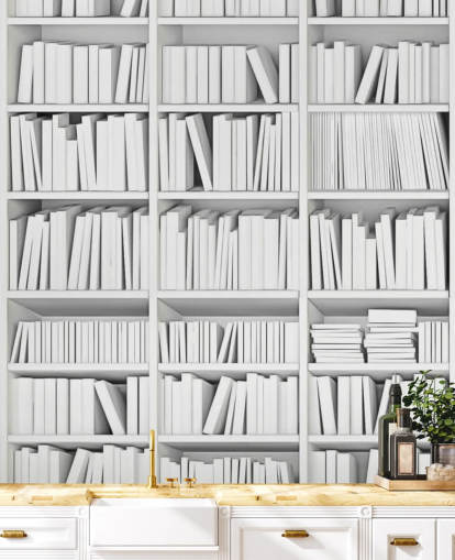 White Books on a White Bookcase Wallpaper White Books on a White Bookcase Wallpaper