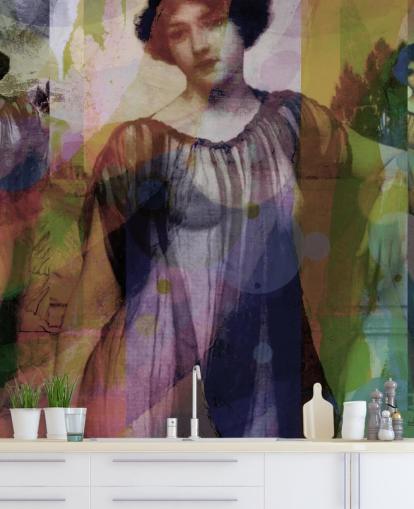 abstrakti vintage art tapetti