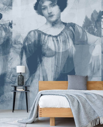 black and white vintage woman abstract art wallpaper