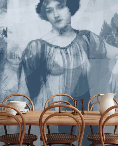 black and white vintage woman abstract art wallpaper