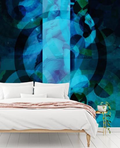 arte abstracto azul de los ángeles fondo de pantalla