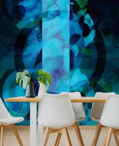 blue abstract art of angels wallpaper blue abstract art of angels wallpaper