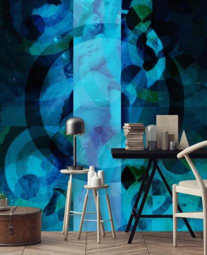 blaue abstrakte Kunst der Engel Tapete blaue abstrakte Kunst der Engel Tapete