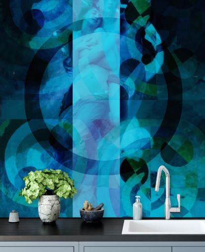 blue abstract art of angels wallpaper blue abstract art of angels wallpaper