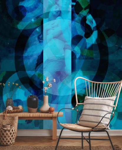 arte abstracto azul de los ángeles fondo de pantalla