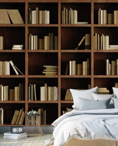 Brown Bücherregal Tapete