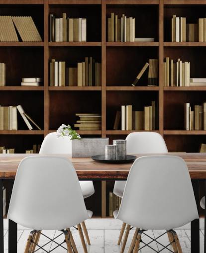 Brown Bücherregal Tapete