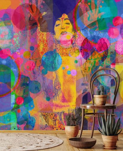 colorido mural de papel pintado de arcoíris personalizado llamado Crazy Rainbow