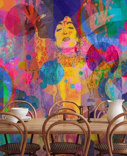 colourful custom rainbow wallpaper mural called Crazy Rainbow