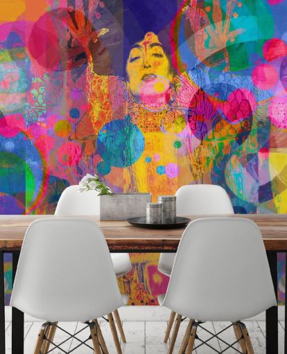 colorido mural de papel pintado de arcoíris personalizado llamado Crazy Rainbow