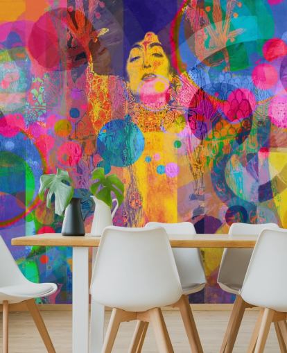 mural colorido de papel de parede de arco-íris personalizado chamado Crazy Rainbow