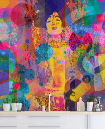 mural colorido de papel de parede de arco-íris personalizado chamado Crazy Rainbow mural colorido de papel de parede de arco-íris personalizado chamado Crazy Rainbow