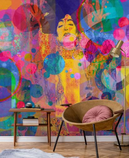 colorido mural de papel pintado de arcoíris personalizado llamado Crazy Rainbow