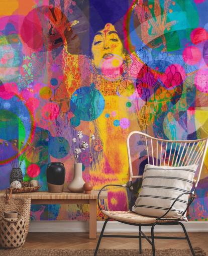 colorido mural de papel pintado de arcoíris personalizado llamado Crazy Rainbow