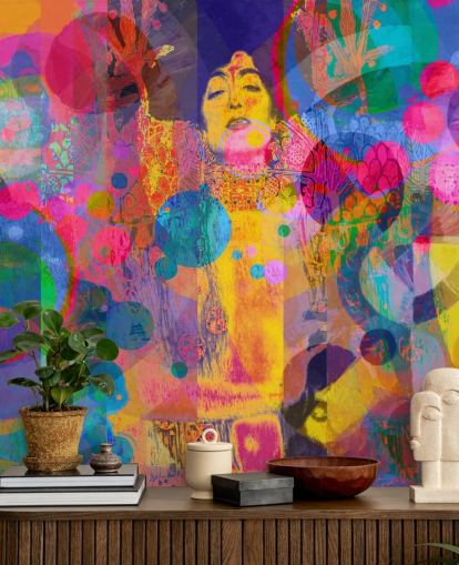 colourful custom rainbow wallpaper mural called Crazy Rainbow