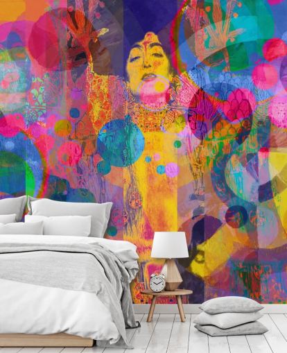 colourful custom rainbow wallpaper mural called Crazy Rainbow