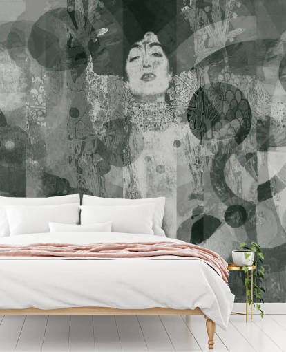 Grey Abstract Woman Wallpaper