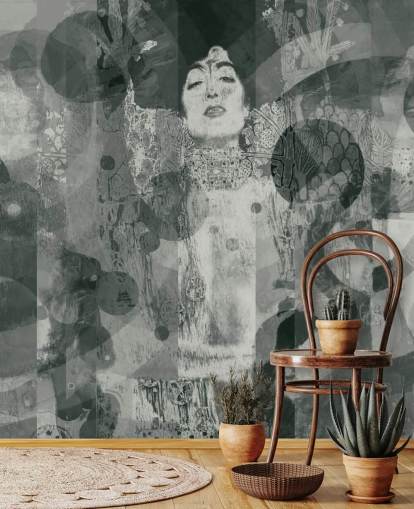 Papel pintado Mujer gris abstracta