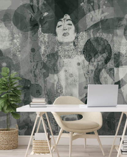 Papier Peint Femme Abstrait Gris