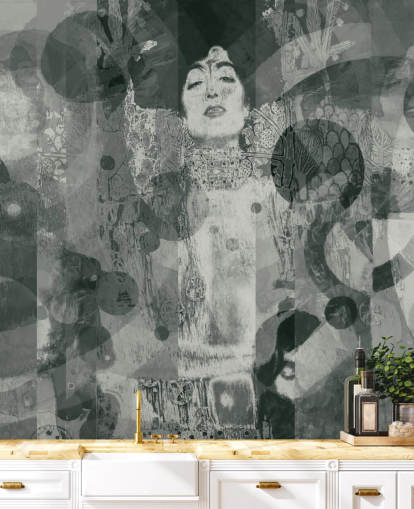 Grey Abstract Woman Wallpaper