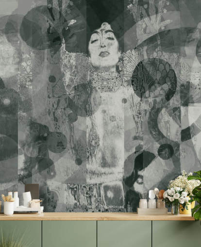 Papel pintado Mujer gris abstracta